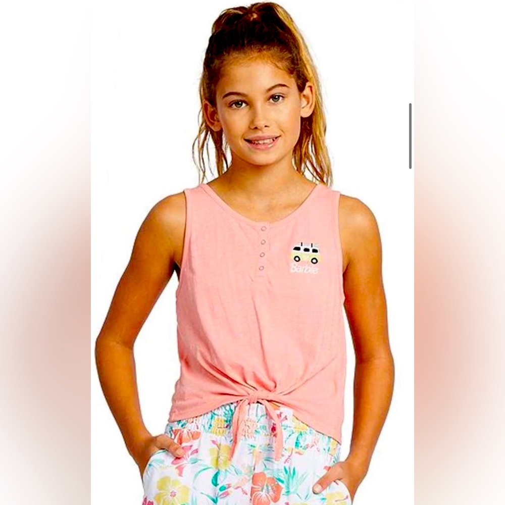 Barbie x Roxy Sweet Symphony Cropped Tank Top - Youth Girls Tie Front Tank Top